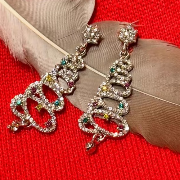 Sparkly Christmas Tree Earrings BRAND NEW - Picture 3 of 7